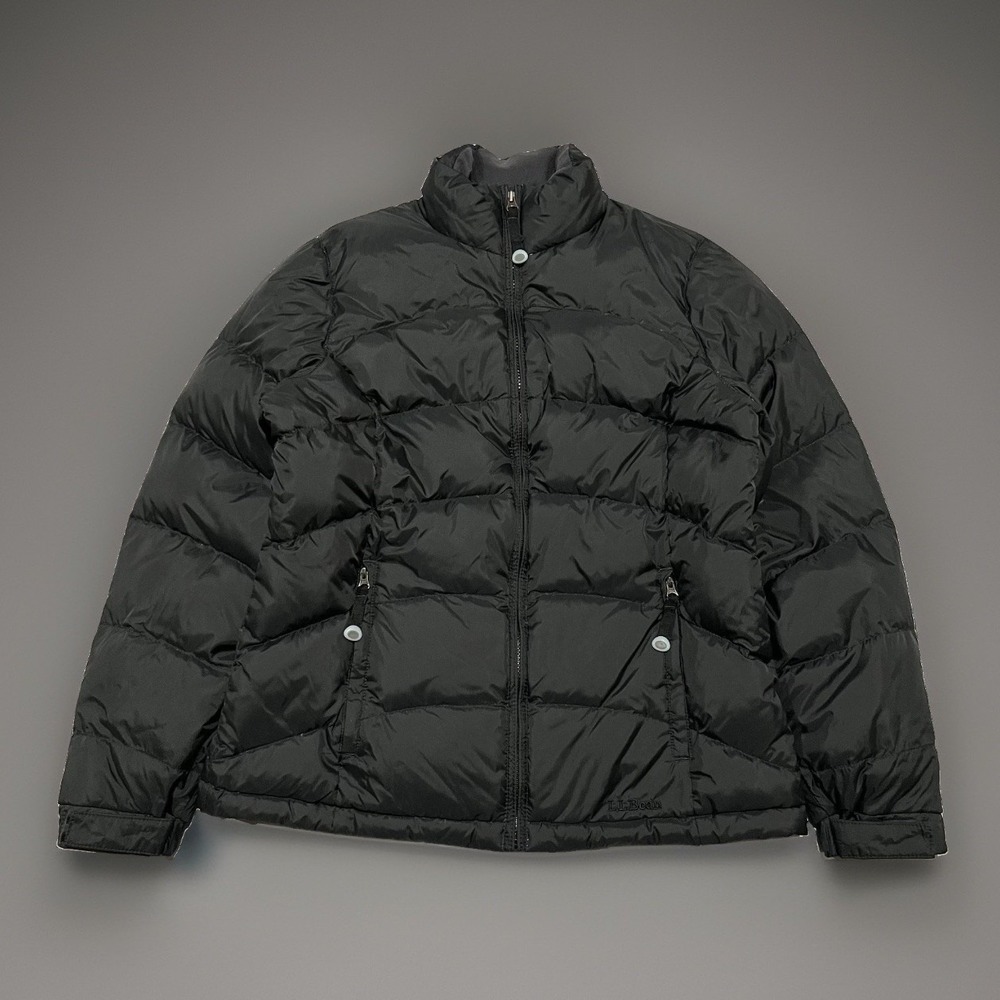 LL Bean Womens Black Goose Down Full Zip Puffer Cold Weather Winter Jacket M